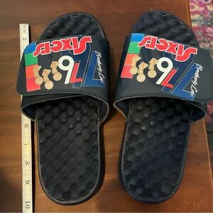 Philadelphia 76ers Sixers spectrum 2021-2022 Slide Sandals with adjustable strap